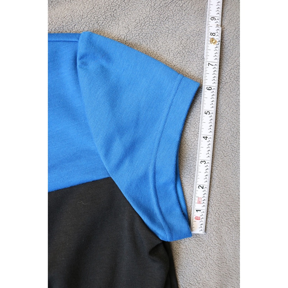 DKNYC Colorblock Sheath Dress Women Small Black Blue Green Short Sleeve Zip Back - Picture 8 of 13